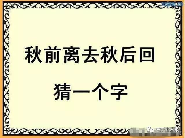 晚秋值乙种字谜的魅力