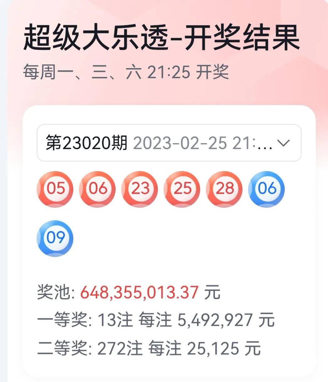 体彩超级大乐透23078期开奖结果揭晓，幸运儿诞生！