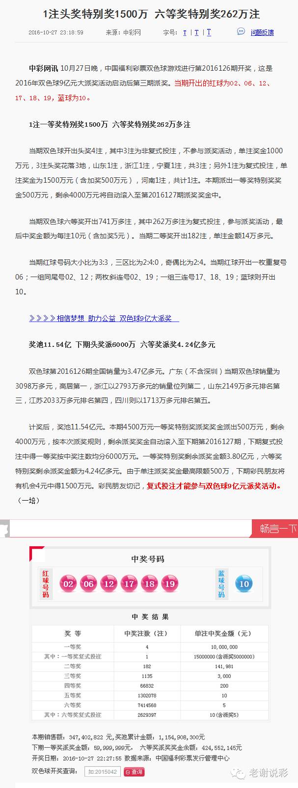 双色球历史开奖结果